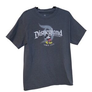 Disney Parks Disneyland Mickey Mouse Graphic Tee‎ Distressed Retro Grey Crewneck